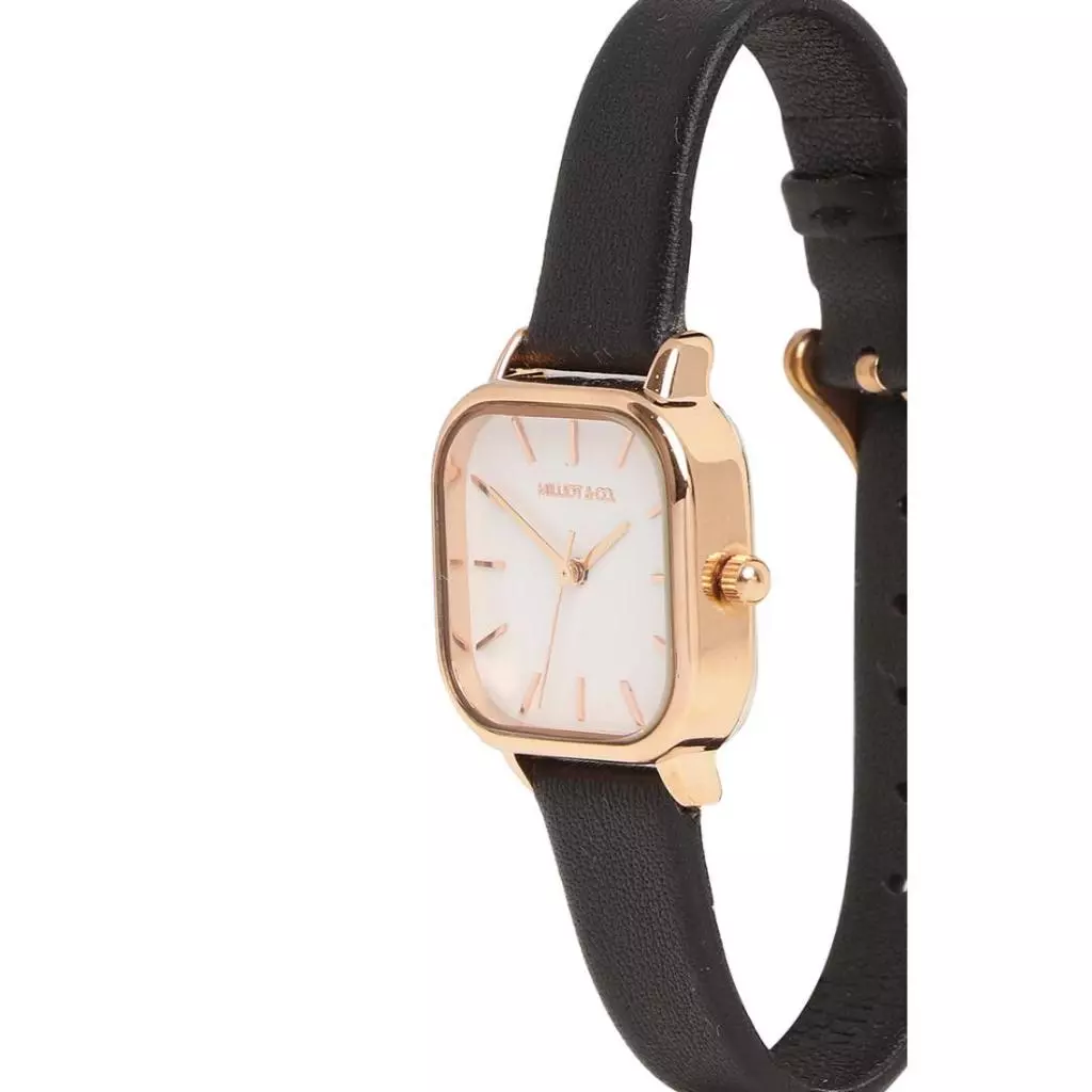 Milliot & Co Ainsley Rose Gold Leather Strap Watch