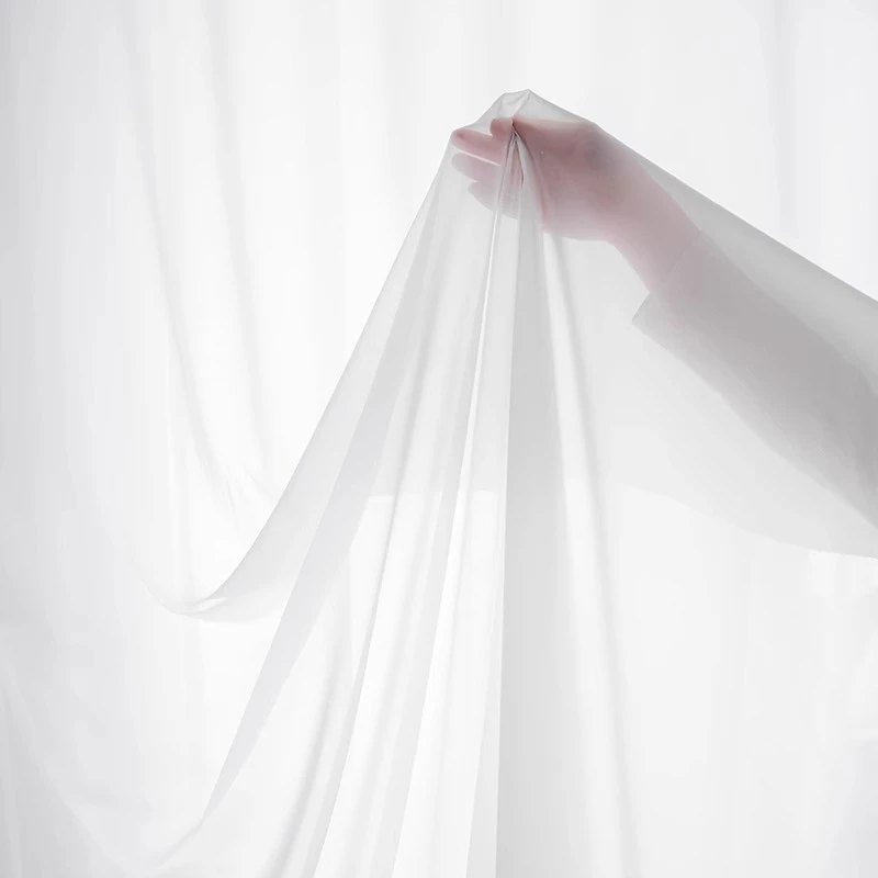 Aesthetic Design White Sheer Curtain for Window Living Room Luxury Elegant With Ring 5/7ft Kurtain