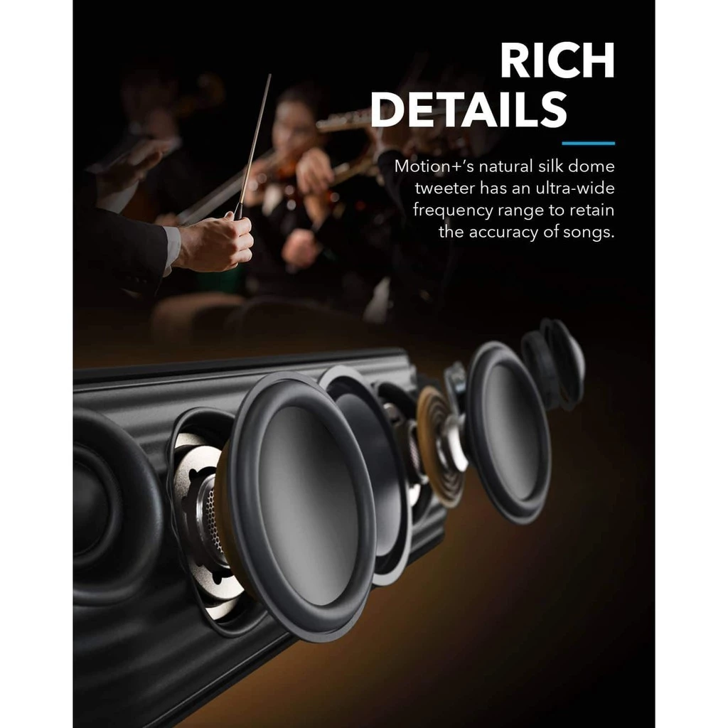 Anker Soundcore Motion+ Bluetooth Speaker with Hi-Res 30W Audio, BassUp, Wireless Speaker, App