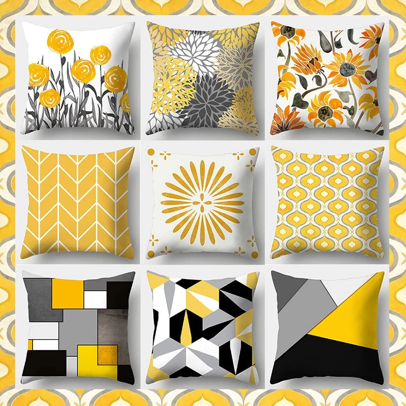 Yellow Series Sofa Pillow Case The New Throw Pillow 45cmX45cm Pillow Cover For Home Decoration