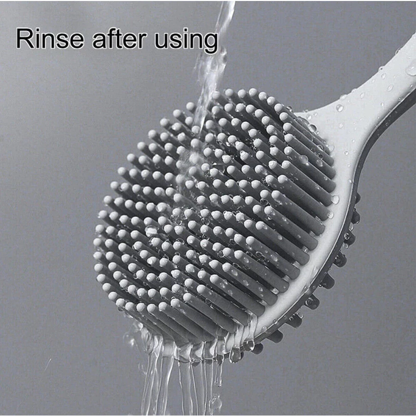Handle Silicone Bath Brush Double Sided Soft Body Scrubber for Shower and Massage Bath Brush