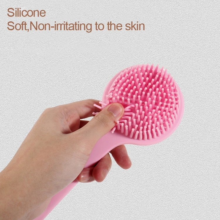Handle Silicone Bath Brush Double Sided Soft Body Scrubber for Shower and Massage Bath Brush