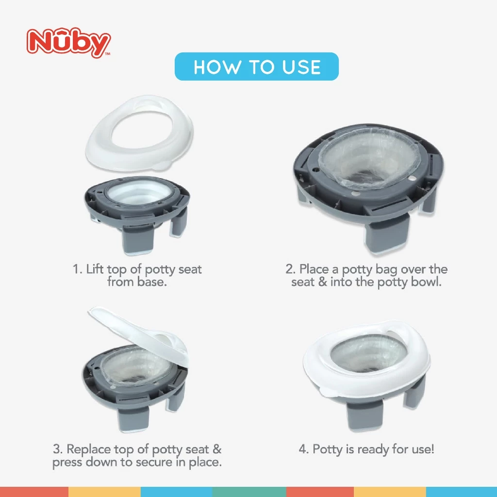 Nuby 2-in-1 Portable Potty Seat Topper, Kids Potty Training NB76512 (18m+) | Tandas Latihan Bayi & Kanak Mudah Alih
