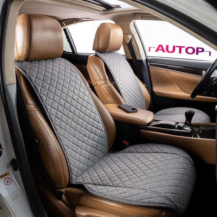 AUTOP Premuim Car Seat Cover for All Seasons Soft & Breathable Front Premium Covers with Non-Slip Protector Universal Fits Most Automotive Van, SUV, Truck