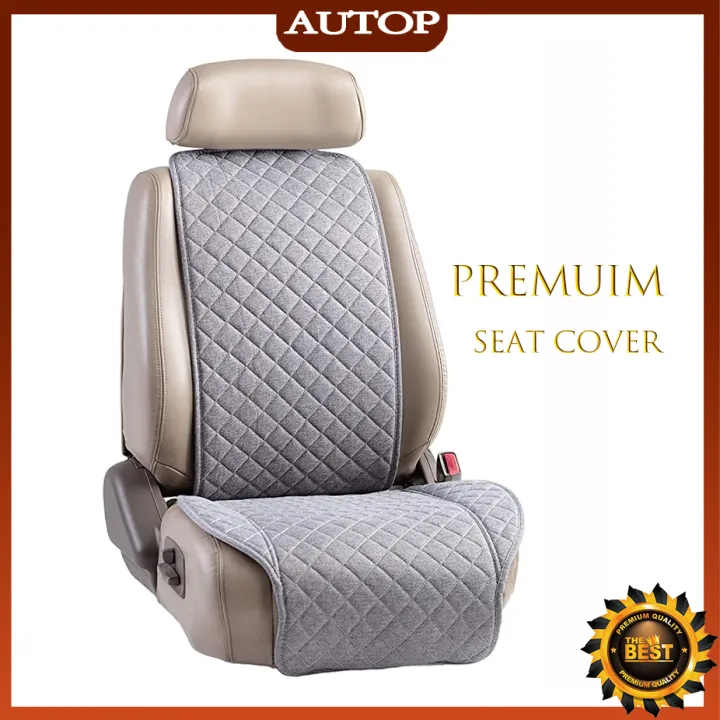 AUTOP Premuim Car Seat Cover for All Seasons Soft & Breathable Front Premium Covers with Non-Slip Protector Universal Fits Most Automotive Van, SUV, Truck