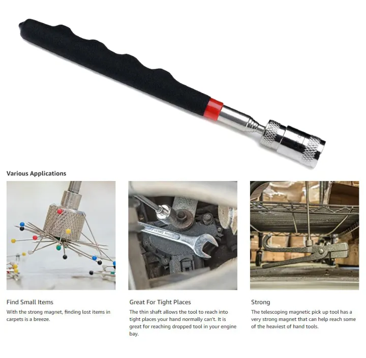 Magnetic Adjustable Extendable Telescopic Pickup Stick Magnet Pickup Tool Pick Up Rod Stick Automotive Tool