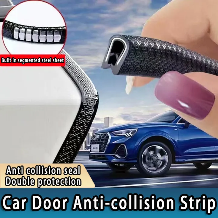 Car Door Edge Scratch Protector Strip 5 Meter Universal Car Door Rubber Seal Strip Anti Scratch Collision Strip With Steel Car-styling Decoration Protector 车门边缘防刮条
