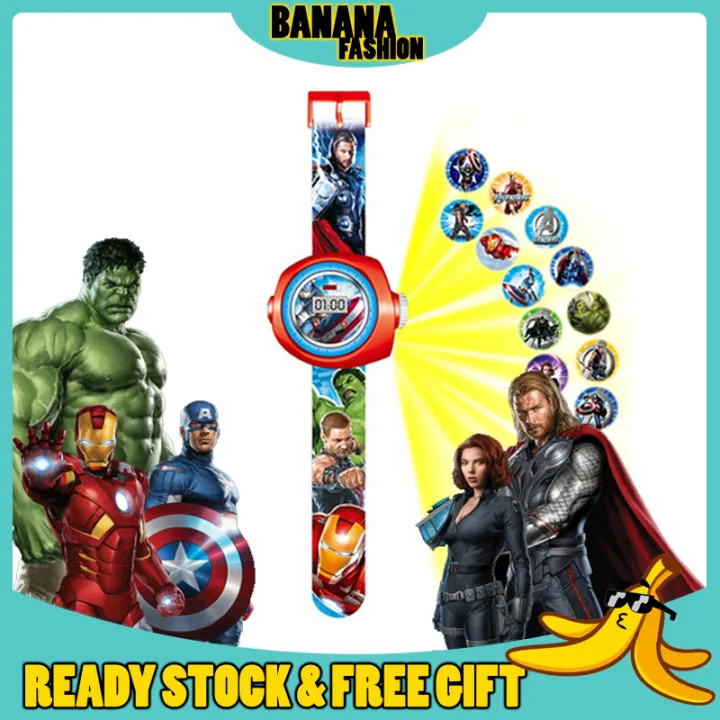 [🔥COOLEST WATCH🔥] 20 Projection Toy Watch Digital Avengers Mickey Ultraman Frozen Kid Jam Kanak Childen Girl Boy Gift