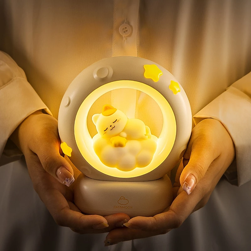 Touch LED Night Light Lamps Children Bedroom Cute Cat Dragon Rabbit Gift Box