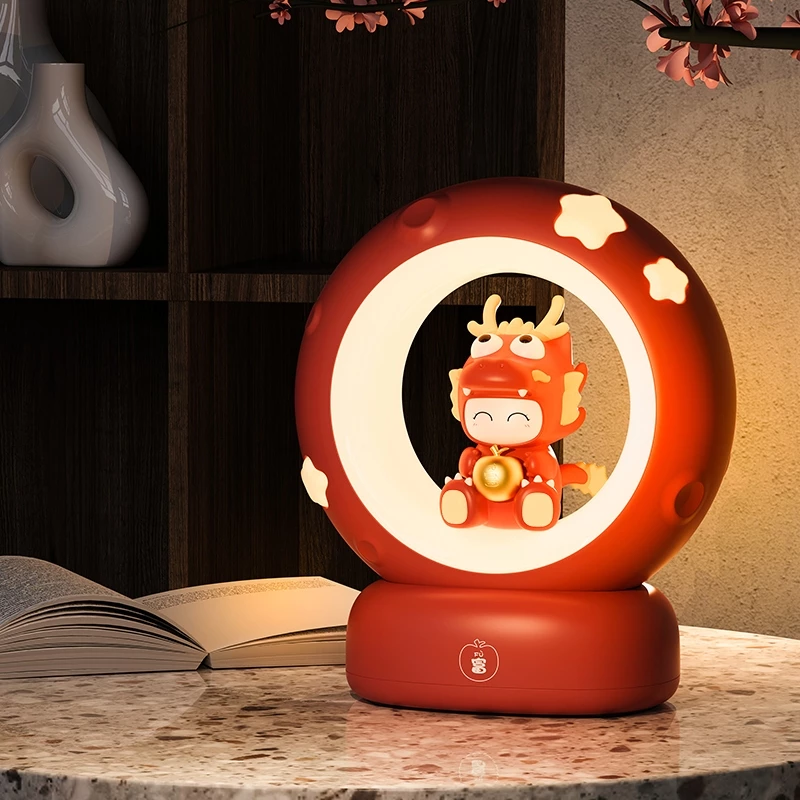 Touch LED Night Light Lamps Children Bedroom Cute Cat Dragon Rabbit Gift Box