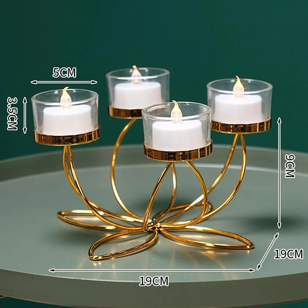 OLINI Candlestick Holder, Holder Decor Candlelight Dinner Props, Modern Retro Style Iron Ornaments Candle Stand Bedroom