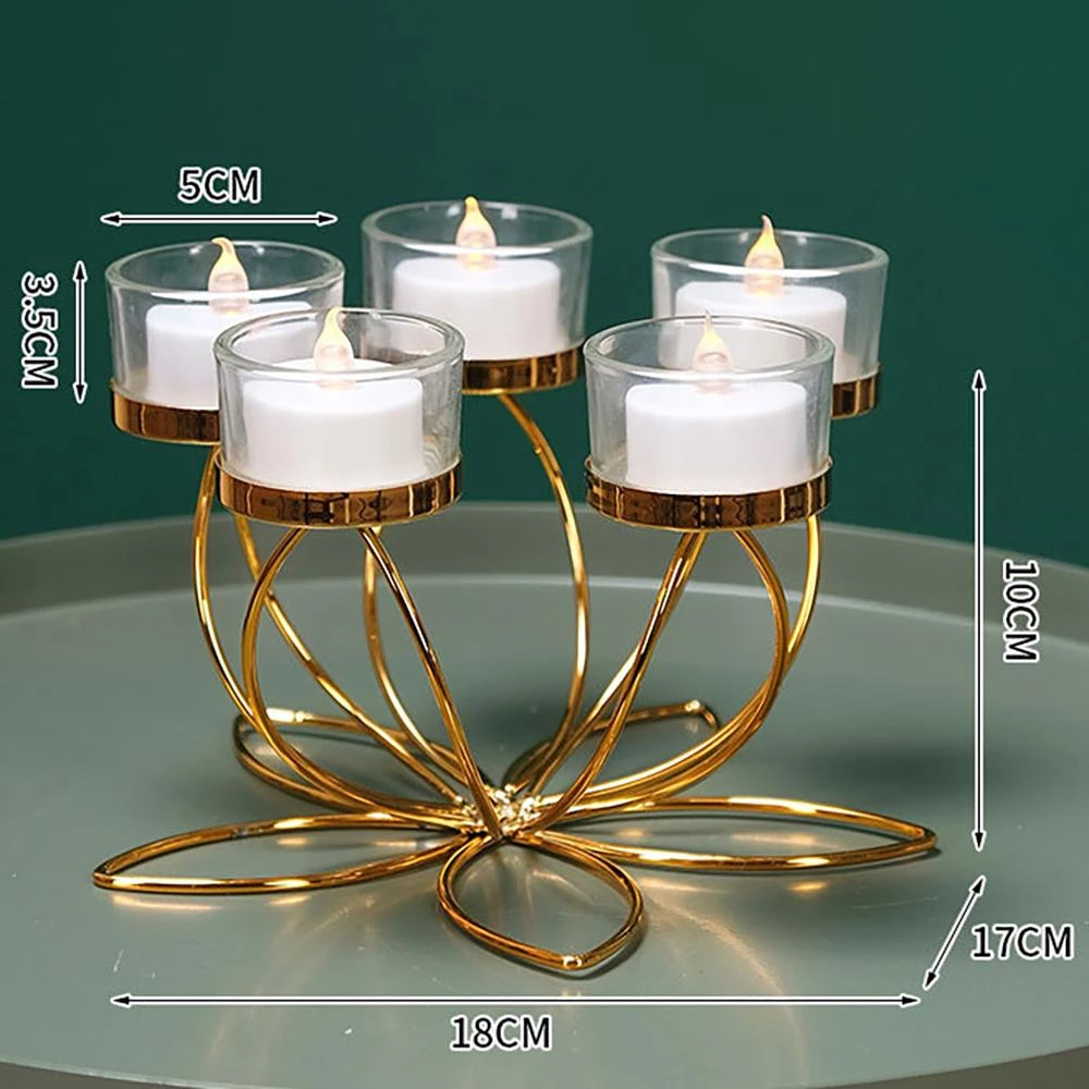 OLINI Candlestick Holder, Holder Decor Candlelight Dinner Props, Modern Retro Style Iron Ornaments Candle Stand Bedroom