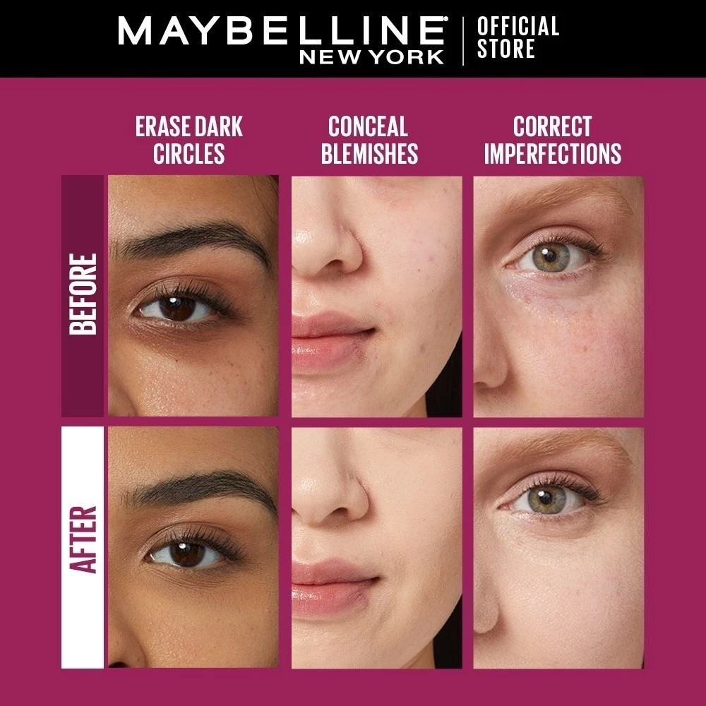 Maybelline Instant Age Rewind Concealer – Full Coverage, Erases Dark Circles, Puffy Eyes & Fine Lines, Lightweight