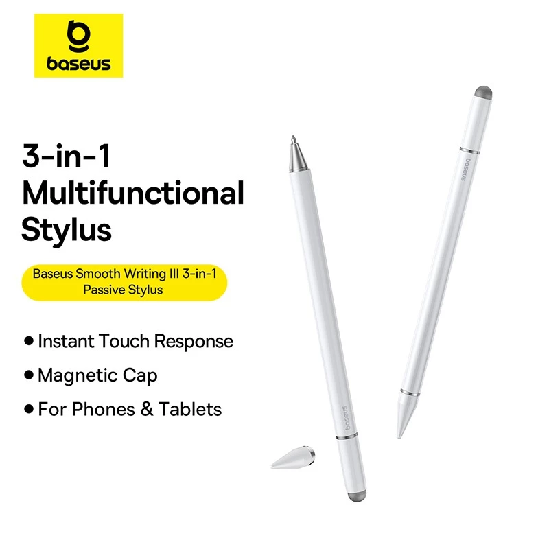 Baseus Smooth Writing III 3-in-1 Passive Stylus Point Stylus for Touch Screen