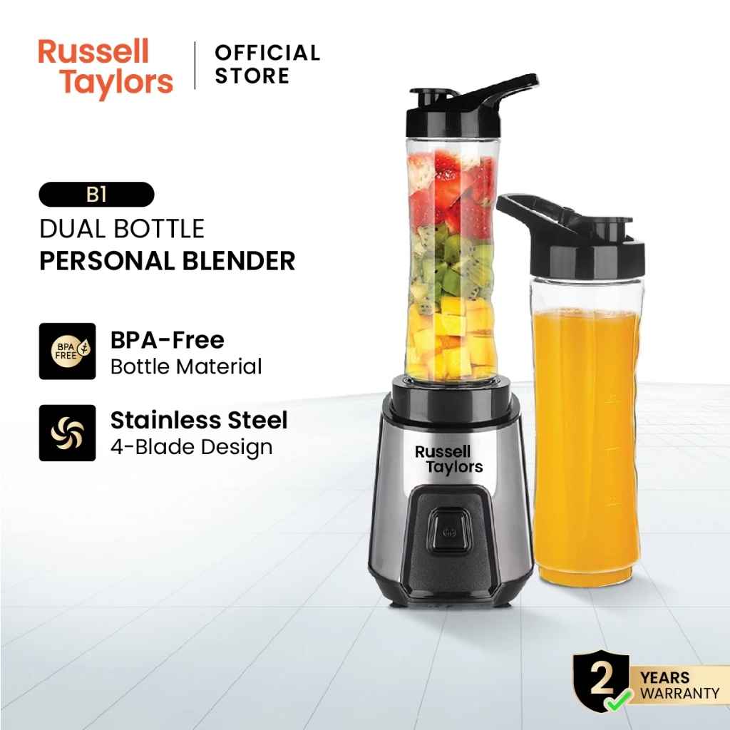 Russell Taylors Compact Personal Blender (600ML Bottle x 2) B1