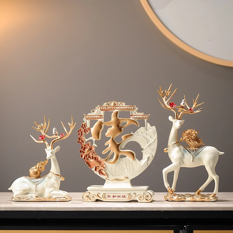 Home New Products Housewarming New Home Gifts Deer Decorations Home Living Room Entrance TV Wine Cabinet Decorations Moving Gifts