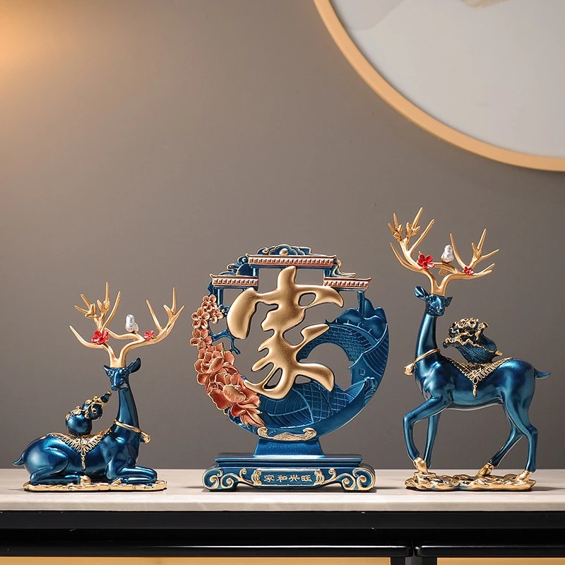 Home New Products Housewarming New Home Gifts Deer Decorations Home Living Room Entrance TV Wine Cabinet Decorations Moving Gifts