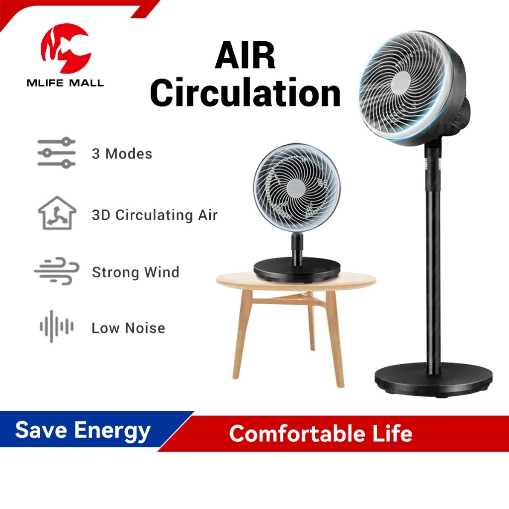 Ready stock kipas berdiri Stand Fan Air Circulation fan air volume adjustment Strong Wind Energy Saving Electric Fan