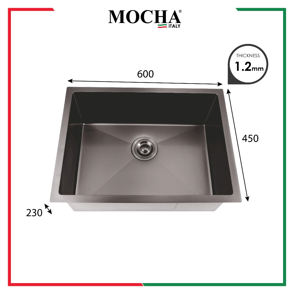 Stainless Steel 304 Material Nano Kitchen Sink With Pull Out Tap (60cm) MKS6045A-GM