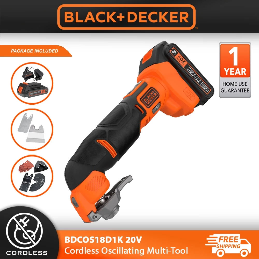 BLACK+DECKER 18V Cordless Oscillating Multi Tool with 20 Accessories
