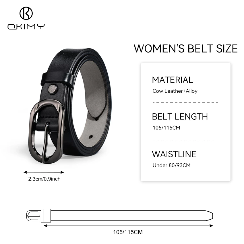 OKIMY Women Retro Belt Elegant Belt Needle Buckle Design Adjustable Ladies Long Straps Waistbands Alloy Buckle Leisure Belt