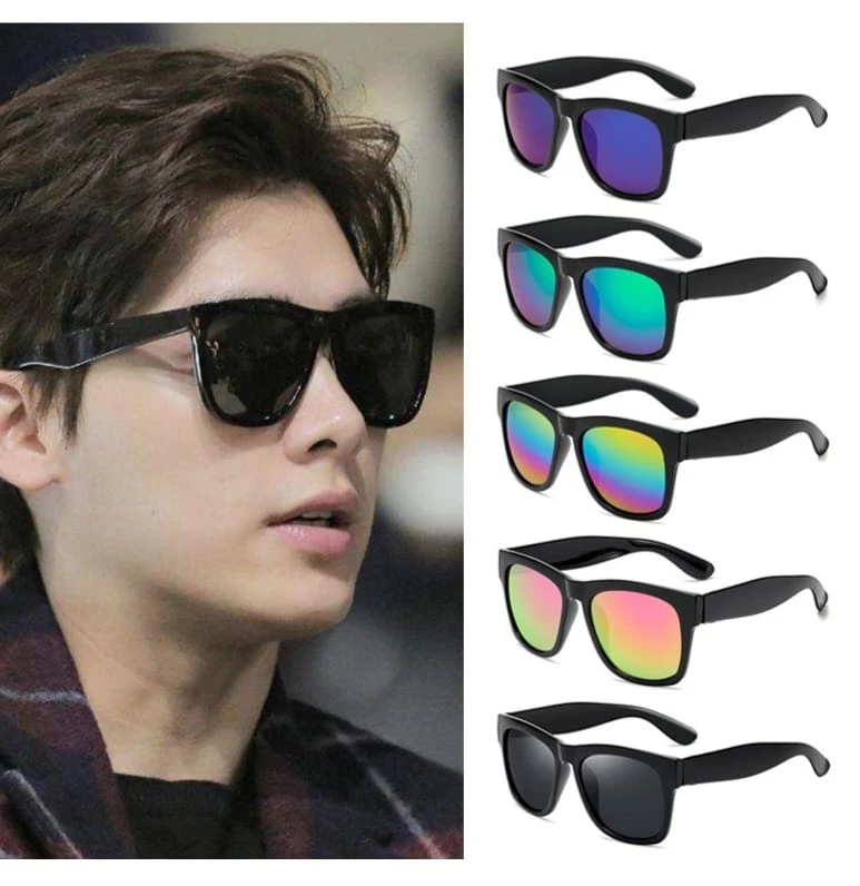 Stylish Korean Uv400 Sunglasses for Men and Women | Simple Fashion StatementCermin Mata Hitam Uv400 Bergaya Korea untuk Lelaki