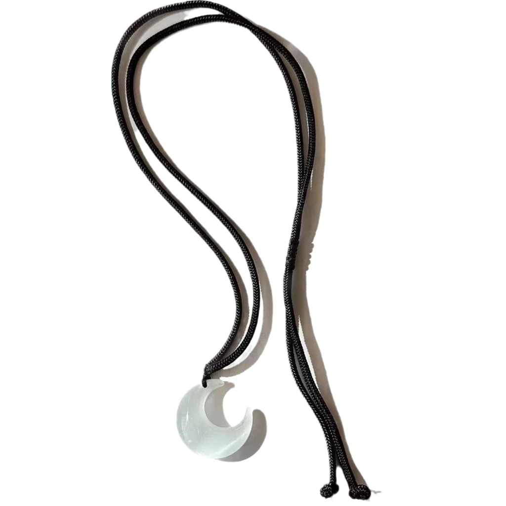 Vintage New Chinese Ethnic Style Moon Pendant Necklace Ethnic Style Clavicle Chain Women Accessories