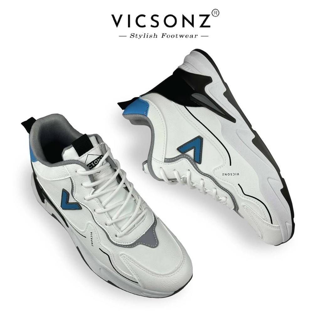Vicsonz Men's Shoe VM89501/VM89502 Black/White - Kasut Lelaki Kasual Sneakers Ringan Selesa