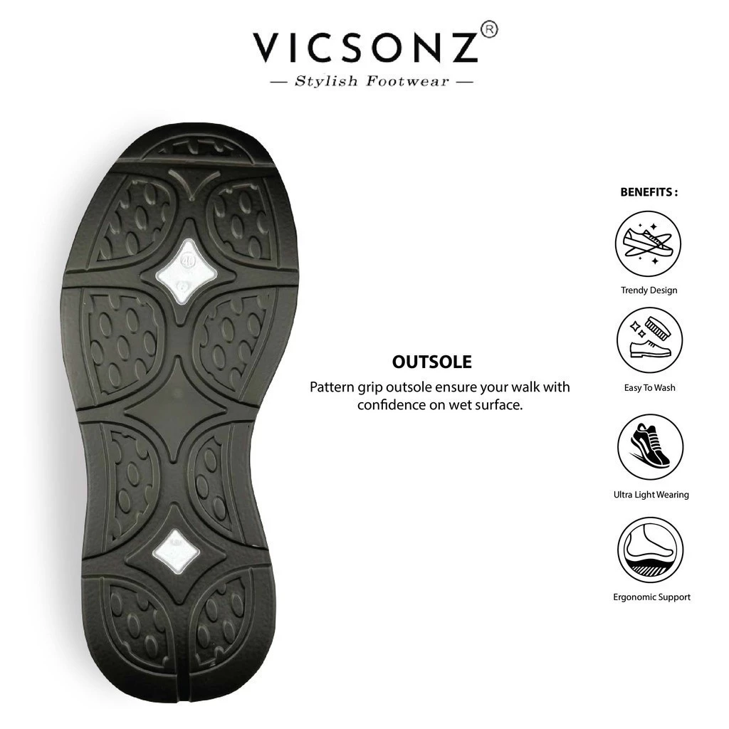 Vicsonz Men's Shoe VM89501/VM89502 Black/White - Kasut Lelaki Kasual Sneakers Ringan Selesa