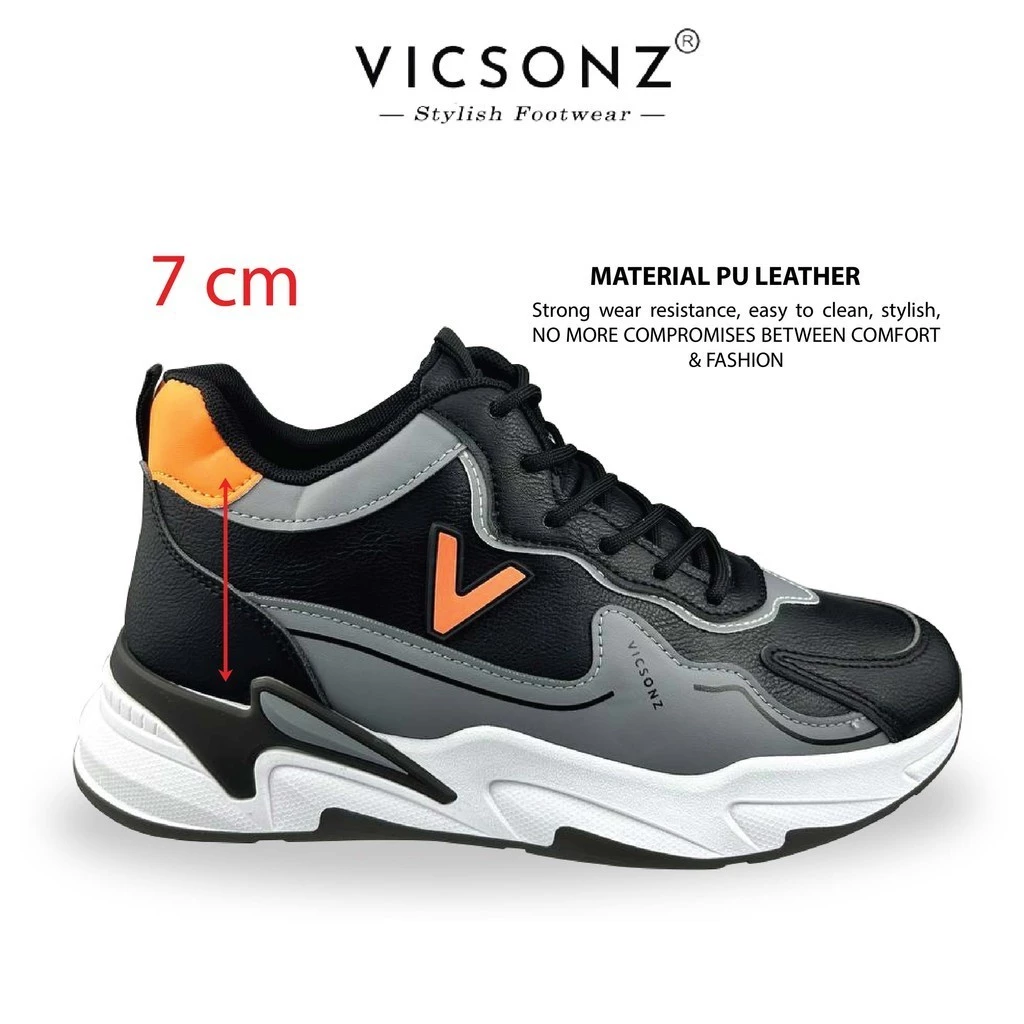Vicsonz Men's Shoe VM89501/VM89502 Black/White - Kasut Lelaki Kasual Sneakers Ringan Selesa