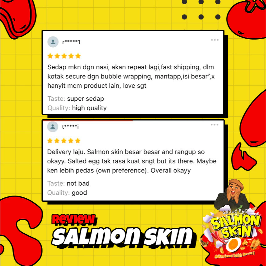 TRIO 3PCS Salmon Skin (260gm x 3 Pcs) EXTRA GRAM 300gm++