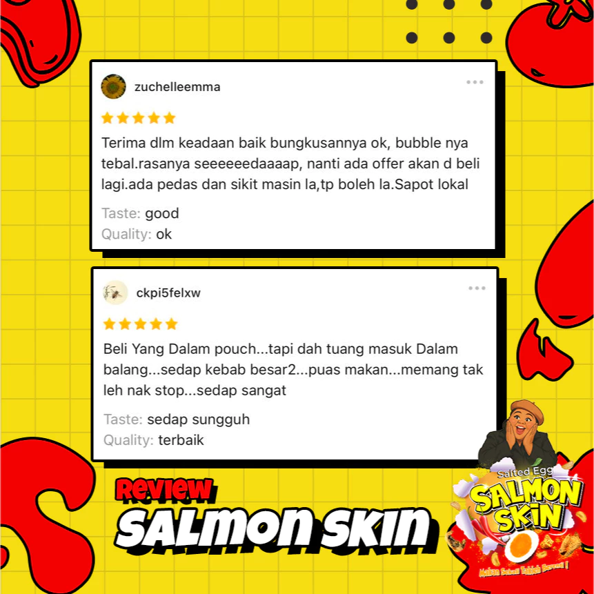 TRIO 3PCS Salmon Skin (260gm x 3 Pcs) EXTRA GRAM 300gm++