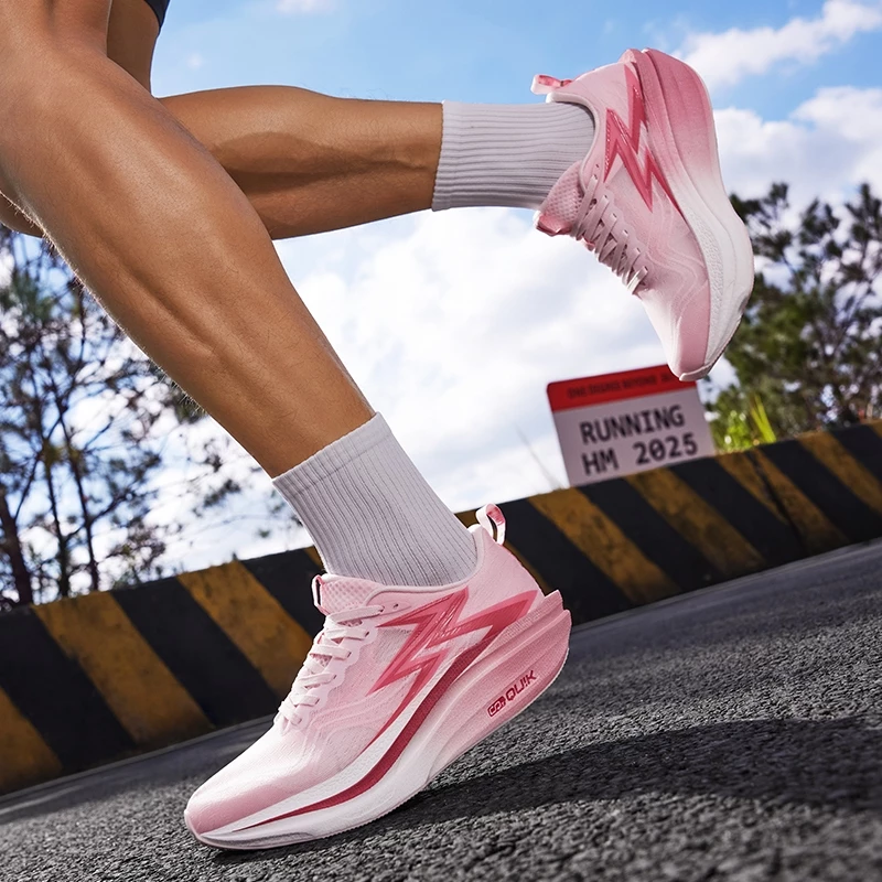 【20KM+】361Degrees Flame 4 Mix Men Running Shoes Professional One-Piece Carbon Plate Breathable Heat-dissipating Comfortable