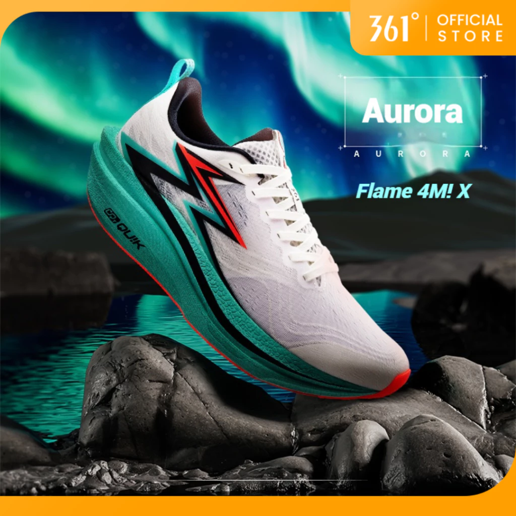 【20KM+】361Degrees Flame 4 Mix Men Running Shoes Professional One-Piece Carbon Plate Breathable Heat-dissipating Comfortable