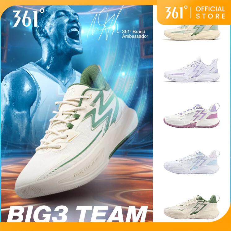 361 Degrees Big3 Team 1.0/2.0 Men Basketball Shoes Wear-Resistant Non-Slip Breathable Training 672331109