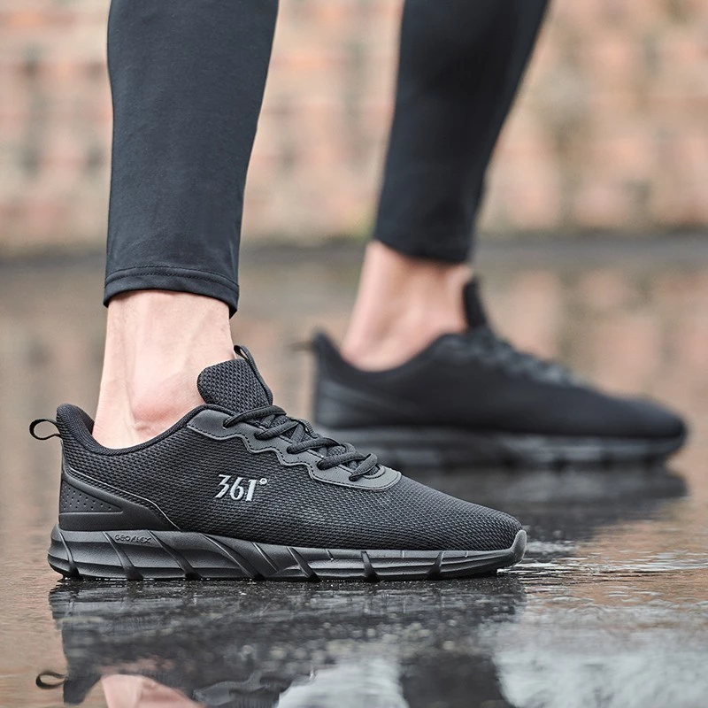361 Degrees BASIC Men Running Sports Shoes Mesh Breathable Casual Shock Absorption Cushioning Non-Slip Routine Sneakers Male