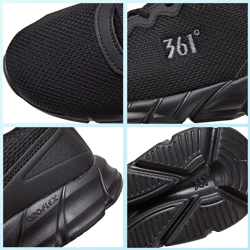 361 Degrees BASIC Men Running Sports Shoes Mesh Breathable Casual Shock Absorption Cushioning Non-Slip Routine Sneakers Male