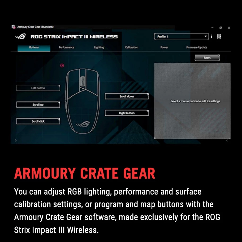 ASUS ROG Strix Impact III Wireless Gaming Mouse SpeedNova AimPoint Sensor 36,000 DPI Lightweight 57g