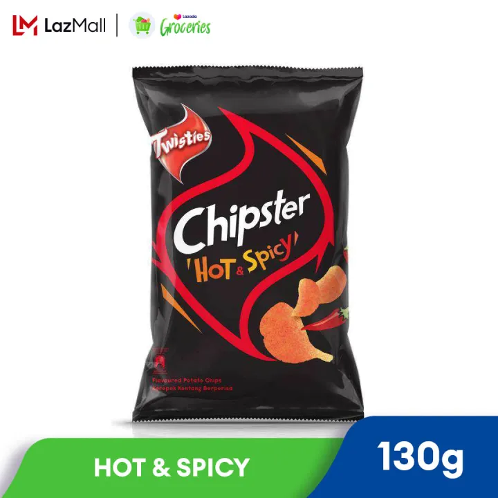 TWISTIES CHIPSTER HOT & SPICY POTATO CHIPS 130G