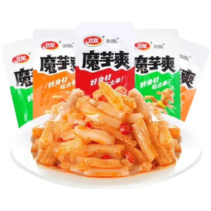 【加量20% 15g+3g】卫龙魔芋爽素毛肚魔芋丝解馋小吃食品宿舍美食辣条好吃休闲小零食 15g*20pack