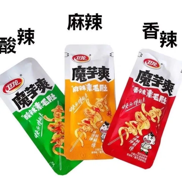 【加量20% 15g+3g】卫龙魔芋爽素毛肚魔芋丝解馋小吃食品宿舍美食辣条好吃休闲小零食 15g*20pack