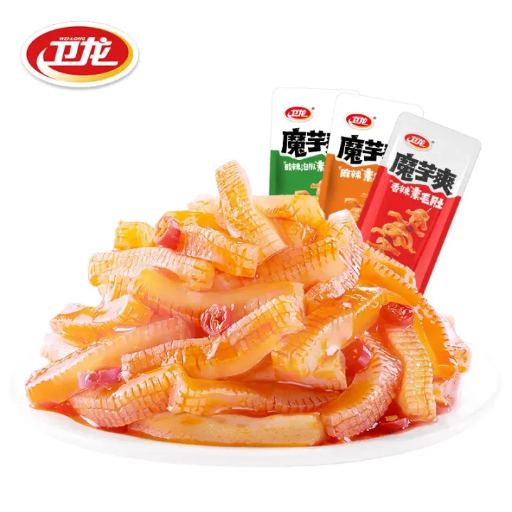 【加量20% 15g+3g】卫龙魔芋爽素毛肚魔芋丝解馋小吃食品宿舍美食辣条好吃休闲小零食 15g*20pack