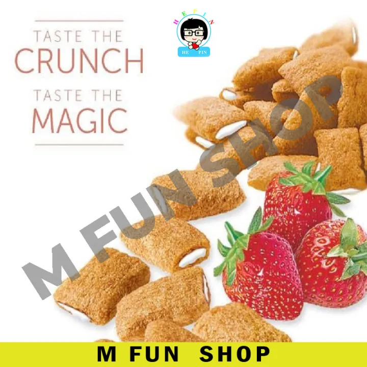 *Halal* Win2 Magic Crunch Snek Jagung Dengan Krim Isi Tengah Perisa Coklat / Strawberi / Vanila , Corn Snack With Centre Filled Cream Chocolate / Strawberry / Vanilla Flavor (70g)