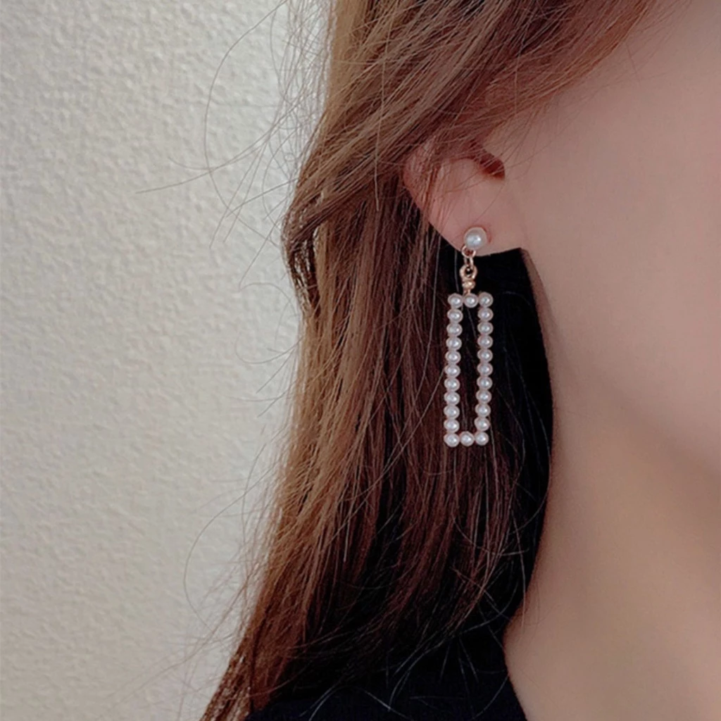 Muslim Pearl Ear Clip Set Korean Luxury Jewelry 925 Silver Earrings Without Piercing Retro Fashion Girl Accessories 2024 New Earrings