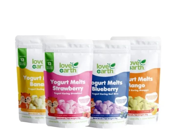 🔥CHEAPEST🔥LOVE EARTH Baby Yogurt Melts Snack 20g 12+ Months Baby Yogurt Biskut