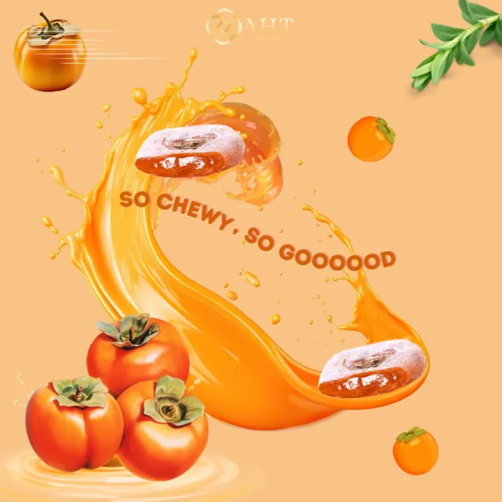 AHT Dried Korea Persimmon 500g Ready to eat Dried Fruit Healthy Snack 安辉堂 精选韩国水晶柿饼 水果干 健康零食 柿饼干HALAL Muslim Friendly