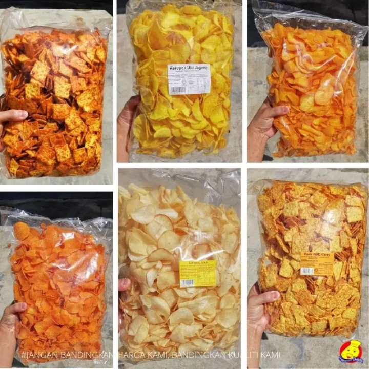 Kerepek Ubi 1kg & Kerepek Opak Ubi 1kg & Kerepek Pisang