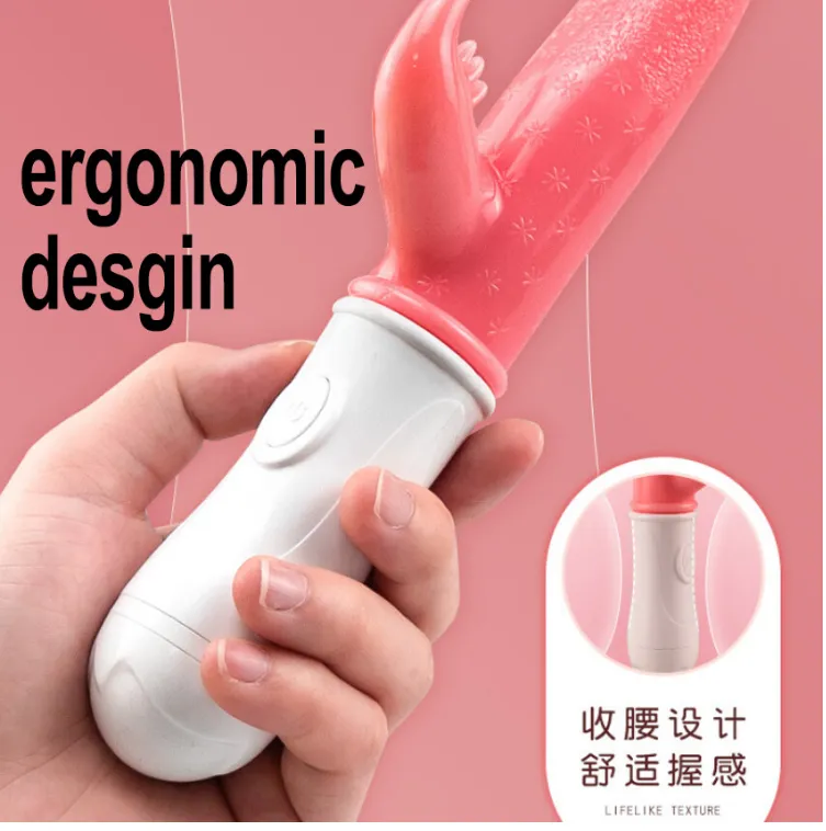 Tongue Vibrator 12 Vibrate Mode Gspot Vibrator Dild0 Vibrator Women Masturbat0r Sexx Toy Alat Sekss Perempuan TV-13
