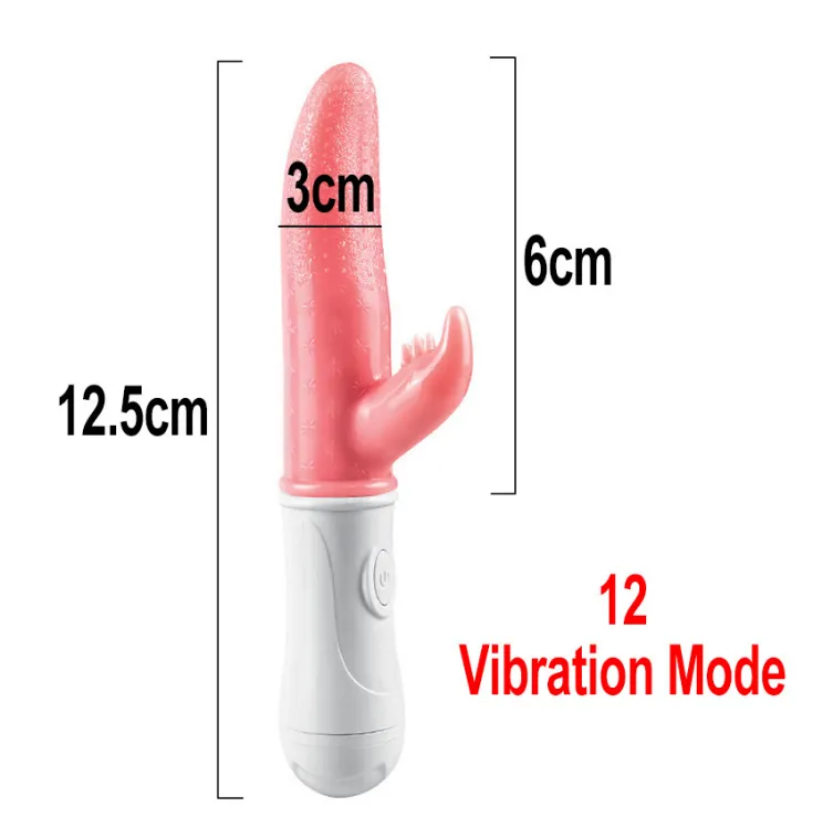 Tongue Vibrator 12 Vibrate Mode Gspot Vibrator Dild0 Vibrator Women Masturbat0r Sexx Toy Alat Sekss Perempuan TV-13