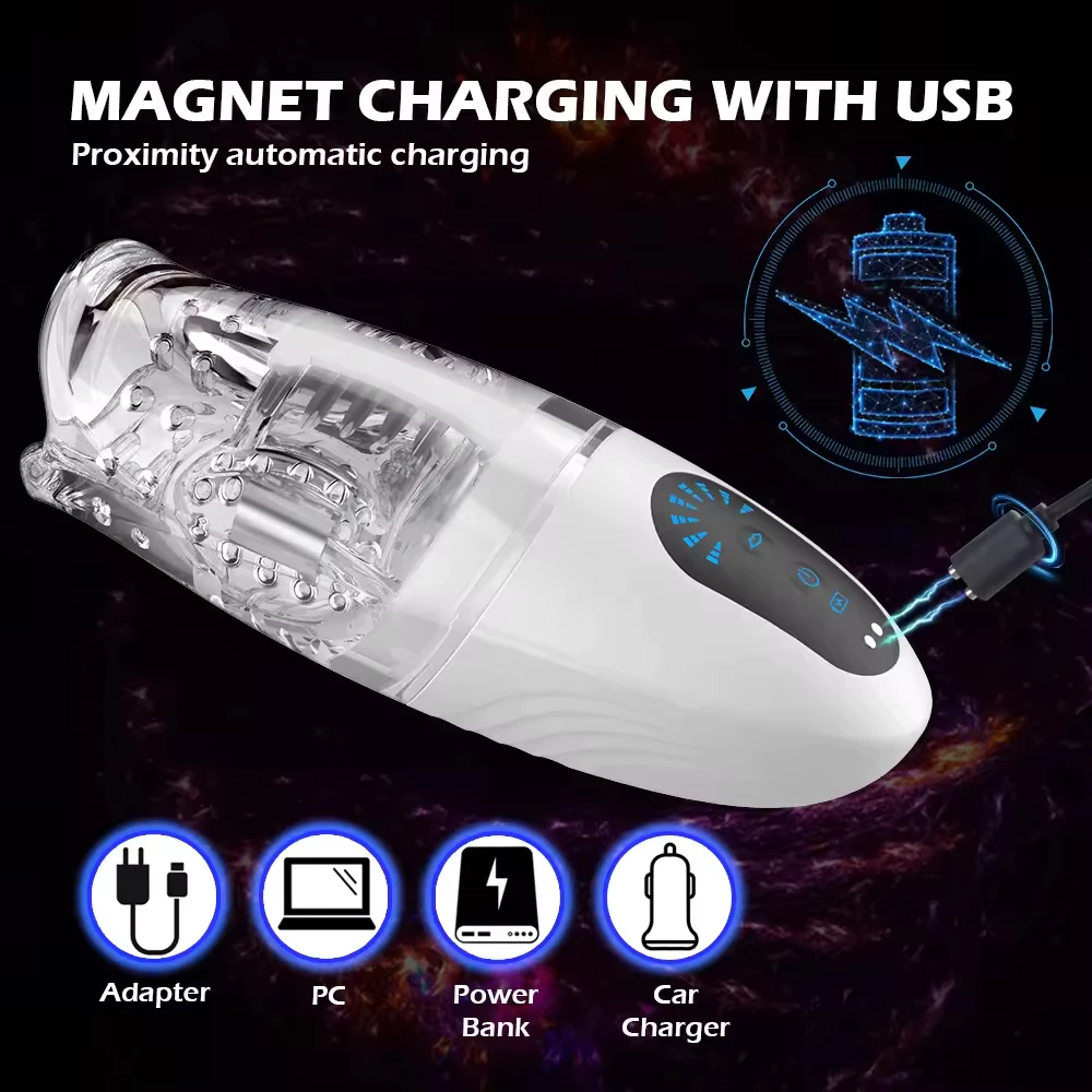Unique Design Newest Male Automatic Silicone Soft Safe Vibrating Biting Oral Sex Mouth Masturbator for Men